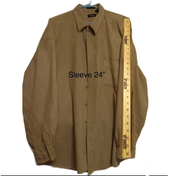 Suede Shirt Big & Tall 3XLT Button Up Point Collar 1 Pocket Spot READ Academia - Picture 8 of 10